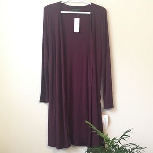 Ribbed Side Lace Duster Cardigan